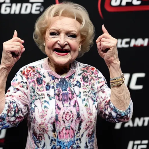 Prompt: betty white in the ufc