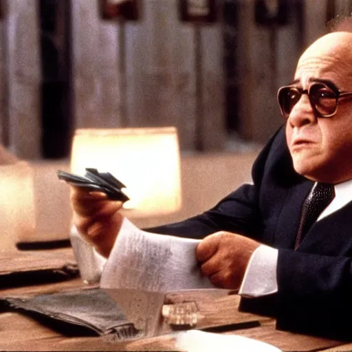 Image similar to A still of Danny Devito in Schindler's List