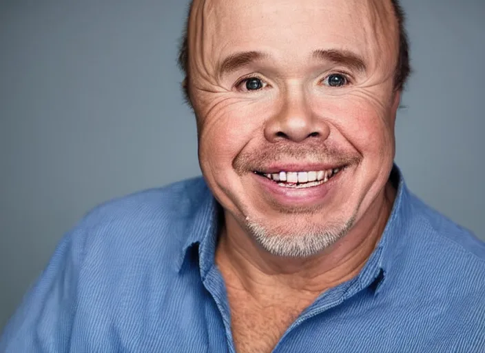 Prompt: studio portrait photo still of 3 5 year old clint howard!!!!!!!! at age 3 5 3 5 years old 3 5 years of age!!!!!!! surrounded by frogs, 8 k, 8 5 mm f 1. 8, studio lighting, rim light, right side key light
