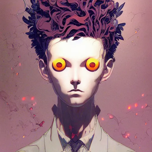 Image similar to prompt : panteon character portrait soft light painted by james jean and katsuhiro otomo and erik jones, inspired by evangeleon anime, smooth face feature, intricate oil painting, high detail illustration, sharp high detail, manga and anime 1 9 9 9