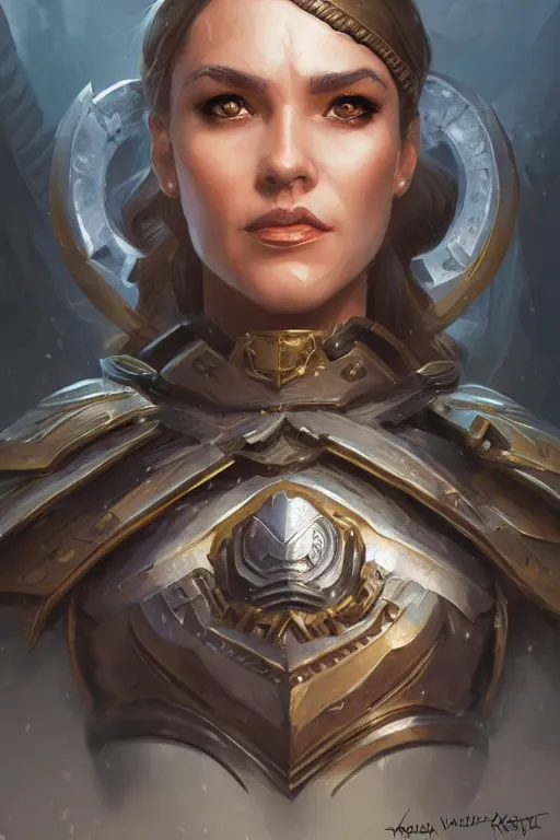 Image similar to amazon valkyrie athena, d & d, fantasy, portrait, highly detailed, headshot, digital painting, trending on artstation, concept art, sharp focus, illustration, art by artgerm and greg rutkowski and magali villeneuve