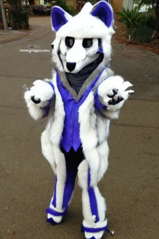 Image similar to an anthropomorphic husky, fursuit!!!!, cosplay