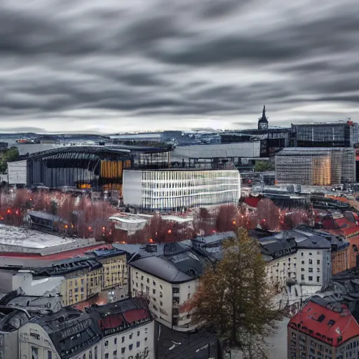 Image similar to oslo operahus getting bombed by terrorist, 8k , realistic, cloudy day,