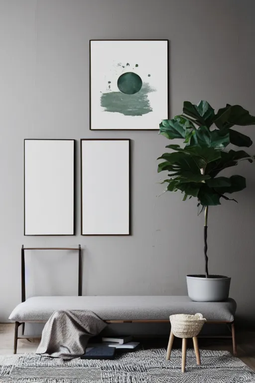 Image similar to minimalist boho style art of a farn