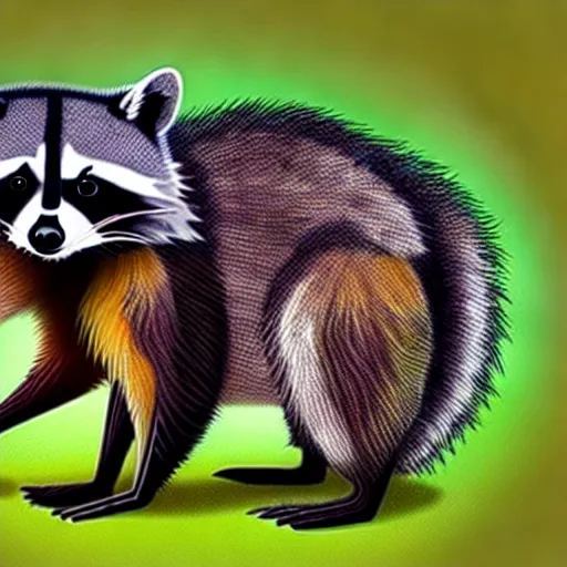 Prompt: a raccoon with a body made of a rusty tea ketlle