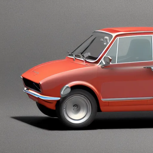 Prompt: blender render of a 500 fiat in pixar style