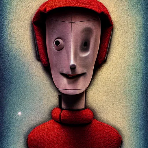 Prompt: a portrait ofMarvin the paranoid android the hitchhiker guide to the galaxy, photorealistic, by Cristina García Rodero