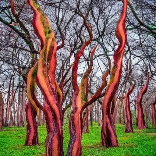 Prompt: bacon trees