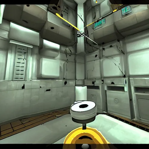 Image similar to test chamber involving pizza in portal 2, in game screenshot