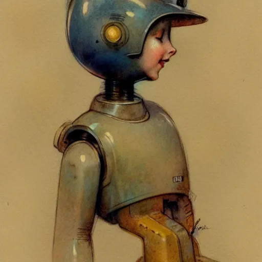 Image similar to ( ( ( ( ( 1 9 5 0 s robot girl. muted colors. ) ) ) ) ) by jean - baptiste monge