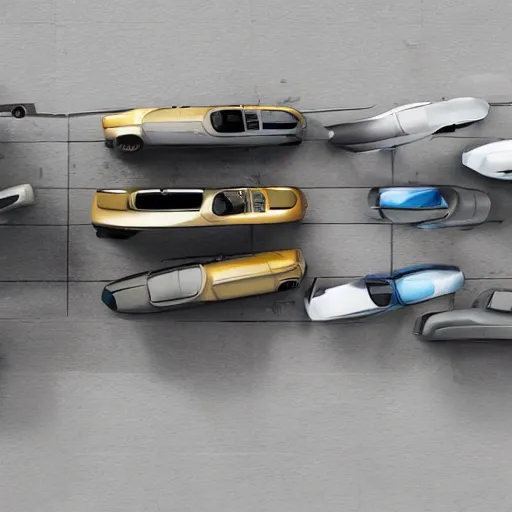 Prompt: parking several cars: center composition, cars portraits, ground view, motherboard forms designed by zaha hadid, sci-fi futuristic ultra realistic photography, keyshot render, octane render, unreal engine 5 lumen, high oiled liquid glossy specularity reflections, ultra detailed, golden hour, dramatic lighting 4k, 8k, 16k in the style ofblade runner 2049 Cyberpunk 2077 ghost in the shell thor 2 marvel film : tilt shift: sharp focus