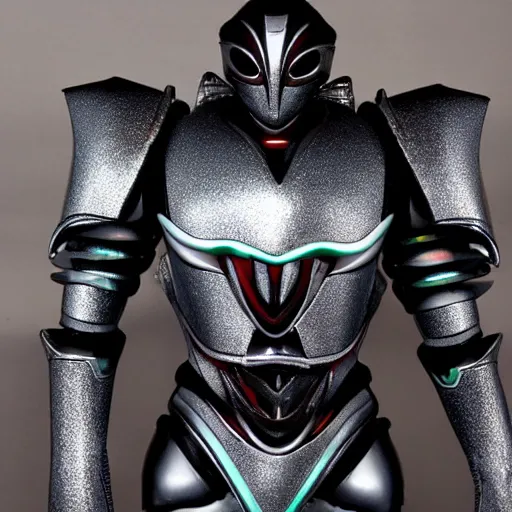 Image similar to Biomechanical Kamen Rider, glowing eyes, daytime, grey rubber undersuit, Guyver Dark Hero inspired armor