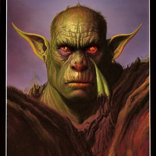 Prompt: an orc, portrait, by thomas cole and wayne barlowe,