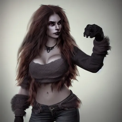 Image similar to cute handsome female werewolf from van helsing unreal engine hyperreallistic render 8k character concept art masterpiece