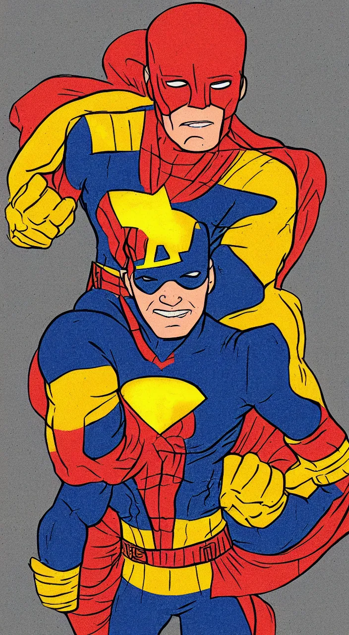 Prompt: illustration of captain marigold, marvel superhero