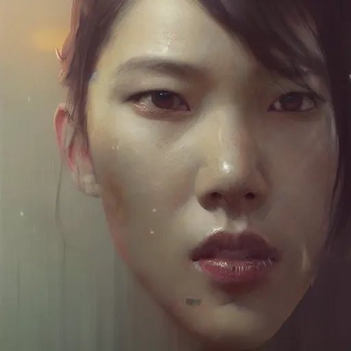 Prompt: kim ji - soo, hyperrealistic portrait, bladerunner street, art of elysium by jeremy mann and alphonse mucha, fantasy art, photo realistic, dynamic lighting, artstation, poster, volumetric lighting, very detailed face, 4 k, award winning