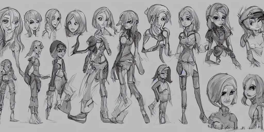 Image similar to character design sheet of mgb