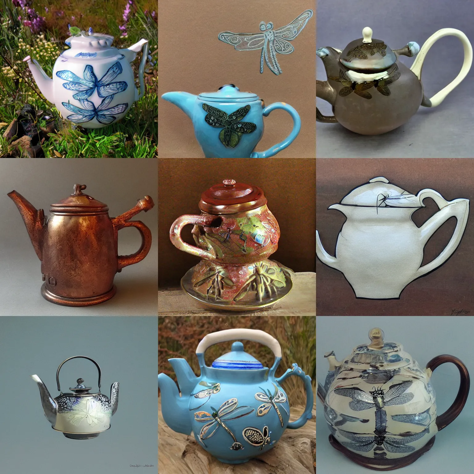 Image similar to dragonfly-teapot