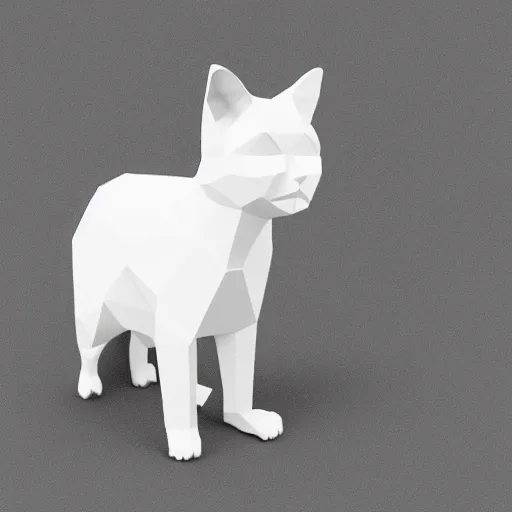 Image similar to low polygon render of a cat on a white background, isometric 3 d, ultra hd