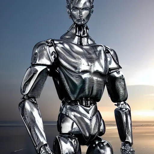 Image similar to made of ice, a realistic detailed photo of a guy who is an attractive humanoid who is half robot and half humanoid, who is a male android, on display, blank stare, showing off his muscles, shiny skin, posing like a statue, by the pool, frozen ice statue, twitch streamer / gamer ludwig, humanoid robot