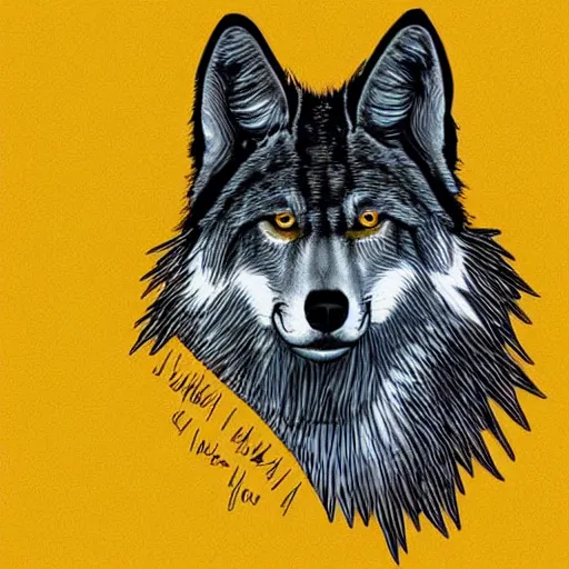 Image similar to lineart of a silly mexican grey wolf wearing a yellow raincoat from the series dark ( netflix series ), devianart trending, positive