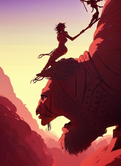 Prompt: close up picture of a big giants colossus knight, and a extremely beautiful and cute and aesthetic girl riding on his shoulder, crossing the desert, dynamic pose, highly detailed face, intricate, smooth, sharp focus, trending on artstation, art by ilya kuvshinov and anato finnstark and rembrandt and quentin mabille, fantasy illustration, epic light novel cover art