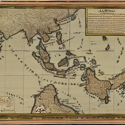 Prompt: map of mainland southeast asia, 1 7 th century, high accuracy, based on geographical map,