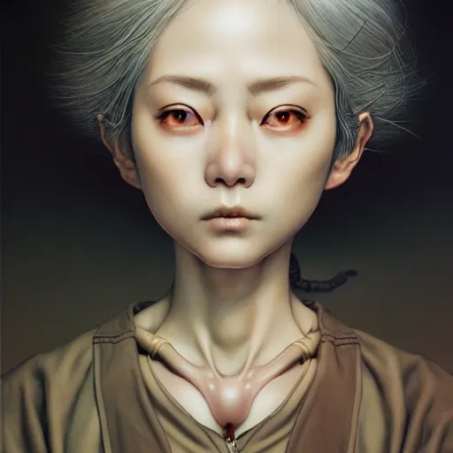 Image similar to prompt : 3 d hyper real 8 k render portrait painted in miyazaki color style drawn by katsuhiro otomo and takato yamamoto, inspired by fables, china doll face, smooth face feature, intricate oil painting, high detail, sharp high detail, manga and anime 2 0 0 0