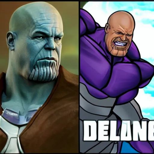 Image similar to Thanos as Jeff bezos from avengers