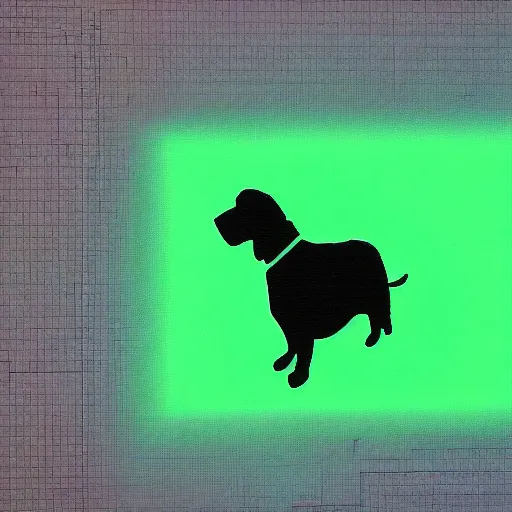 Prompt: green oscilloscope waves in the shape of a dog