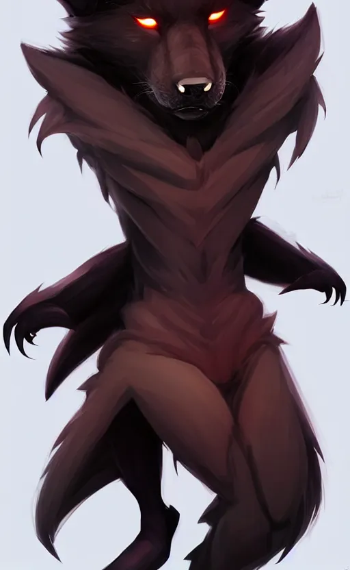 Image similar to character concept art of a black anthropomorphic male furry wolf long red hair | | cute - fine - face, pretty face, key visual, realistic shaded perfect face, fine details by stanley artgerm lau, wlop, rossdraws, james jean, andrei riabovitchev, marc simonetti, and sakimichan, trending on artstation