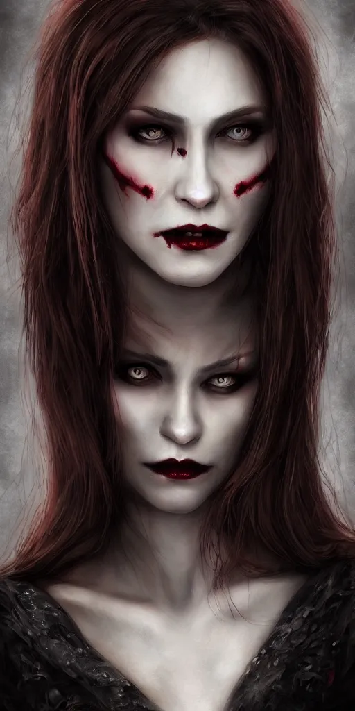 Image similar to the vampire woman portrait, fantasy art, concept art, photorealistic, highly detailed,