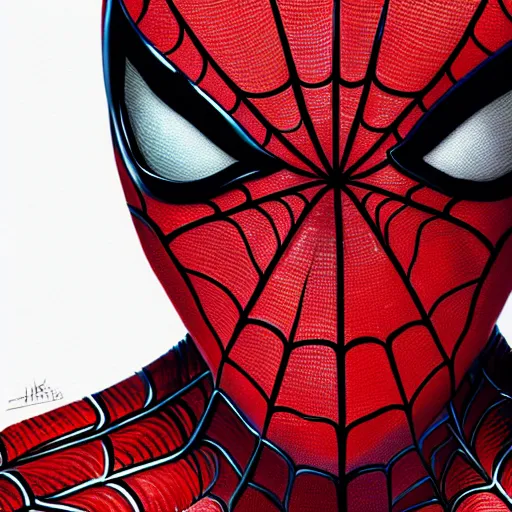 Prompt: SPIDERMAN , beautiful bone structure, intricate, elegant, highly detailed, digital painting, artstation, concept art, smooth, sharp focus, illustration, art Chuck Close