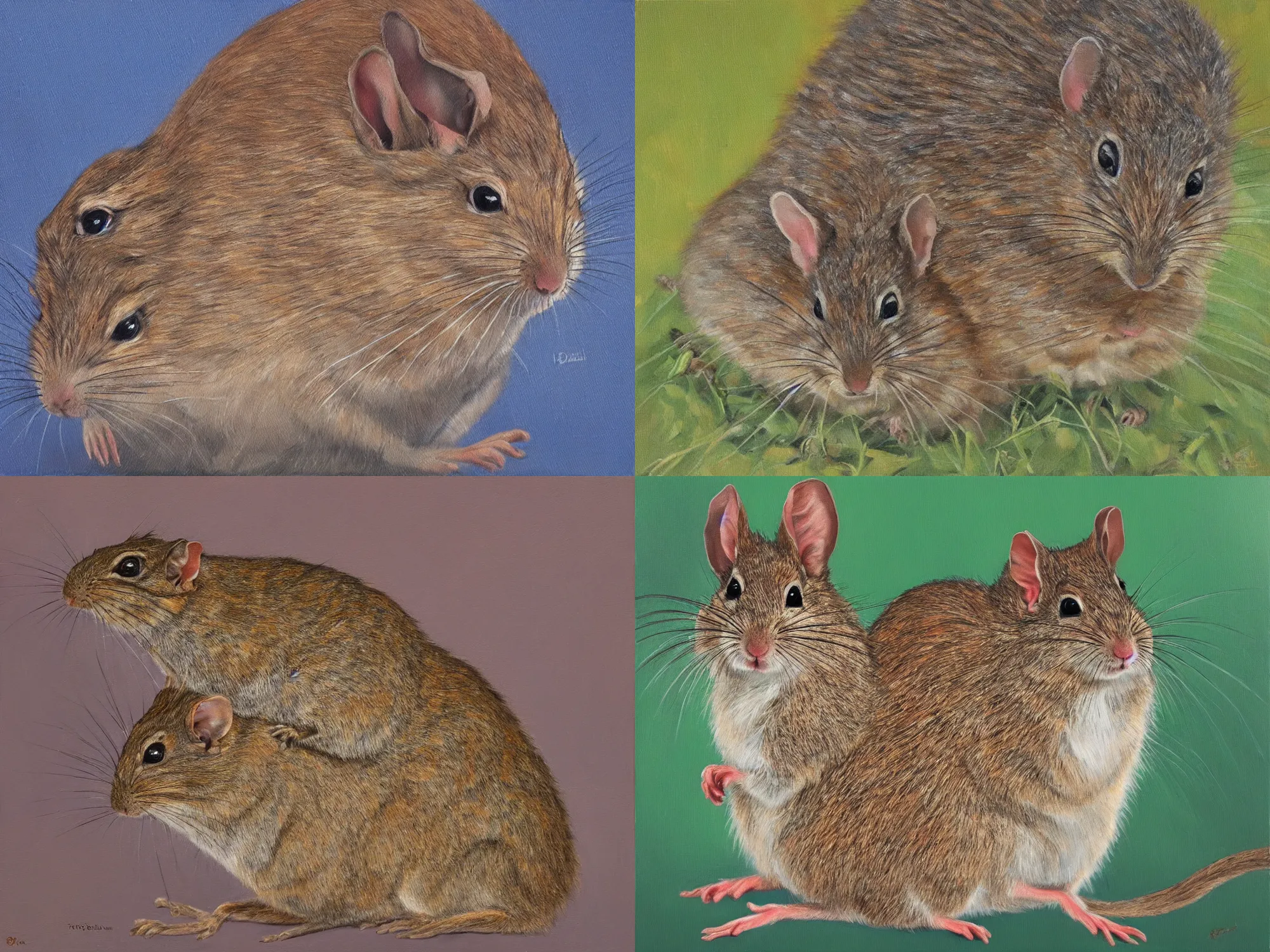 Prompt: “high quality oil painting of a degu”
