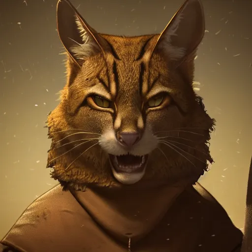 Image similar to Portrait of a tabaxi, extremely moody lighting, hyperrealistic, octane render, RPG portrait, D&D, ambient light, dynamic lighting