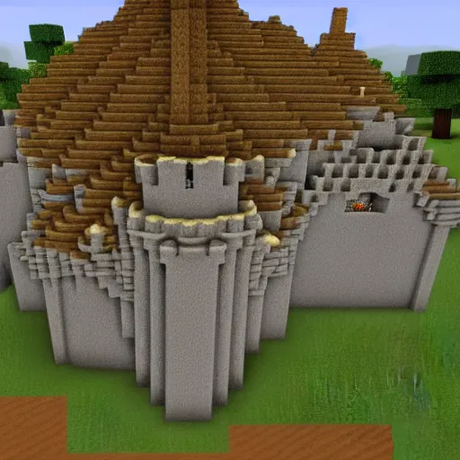 Prompt: minecraft castle
