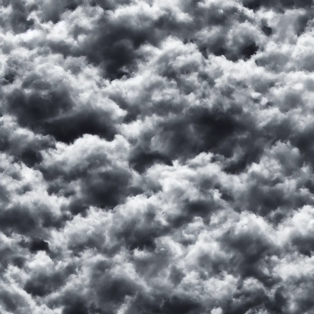 Prompt: unreal engine 5 cloud texture, greyscale, black and white, image texture, cloud map