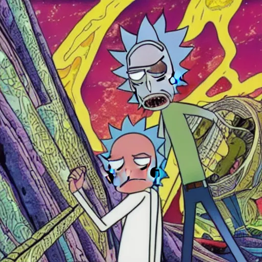 Prompt: rick and morty by jack kirby