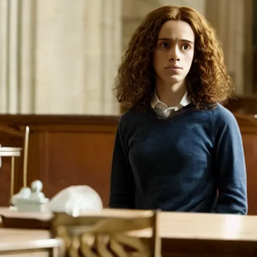 Image similar to Film still of Hermione Granger in the movie The Social Network.