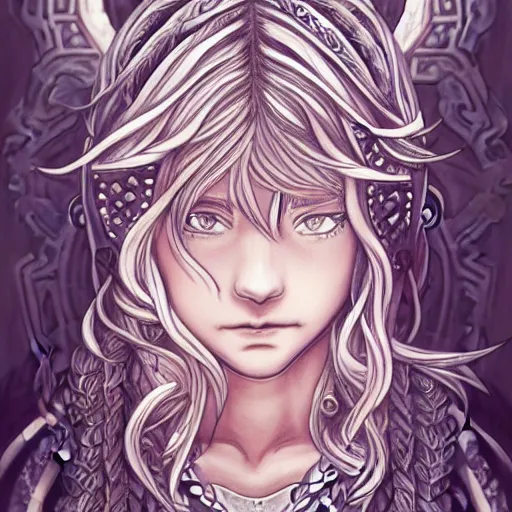 Prompt: shaq, fancy silver runes, intricate braided silver hair, manga panel by kosuke kurose, soft lighting, highly detailed face, cozy atmosphere, sharp focus, artstation, secret of mana, sophie anderson, arnold armitage, loish