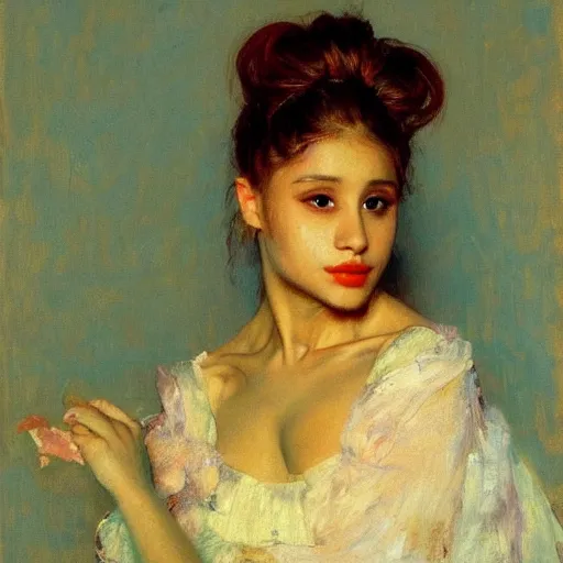Image similar to portrait of Ariana Grande, by Ilya Repin