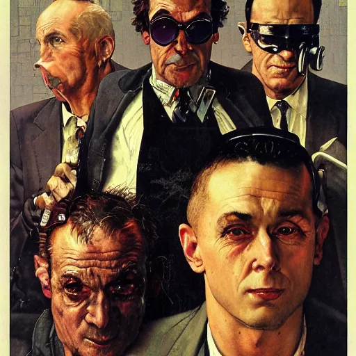 Portrait Of Three Cyberpunk Mobsters, By Norman 