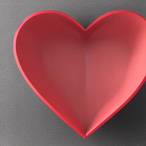 Image similar to 3d render of a badly formed red putty heart shape in the middle of a gray sheet of paper