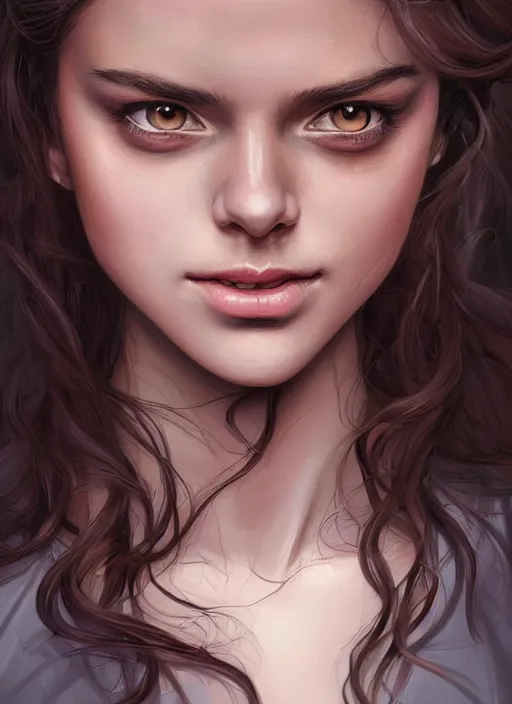 Prompt: beautiful andrea from the wallking dead comics feminine face! portrait of young woman blessed by god with ever - increasing physical and mental perfection, beautiful hair, symmetrical! intricate, elegant, highly detailed, vision of holy perfection!! smile, digital painting, artstation, concept art, smooth, sharp focus, illustration, art by artgerm and greg rutkowski and alphonse mucha