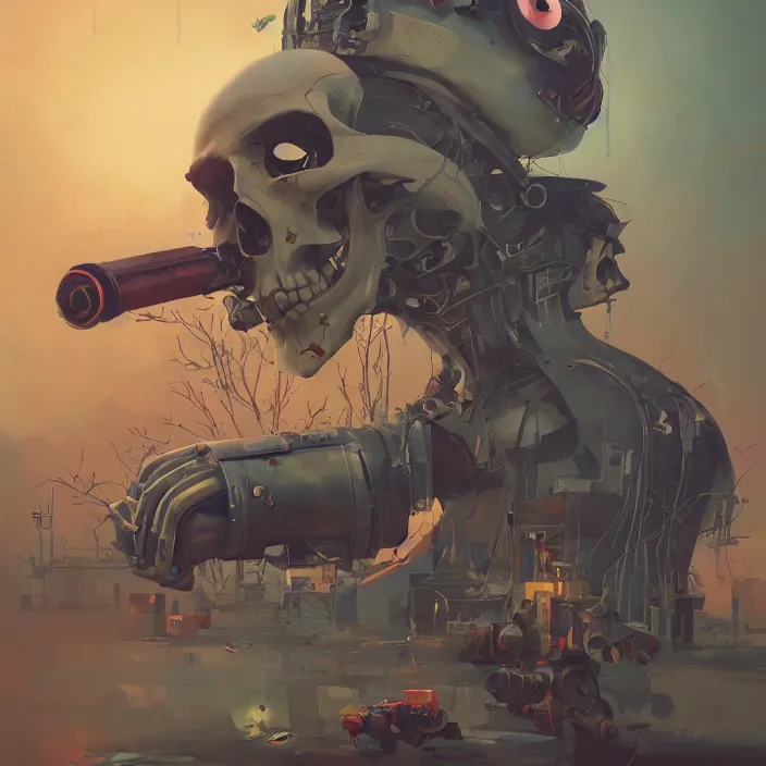 Prompt: a beautiful painting of a atompunk skull by sergey kolesov and vania zouravliov and pascal blanche and rhads. in style of colorful comic noir illustration, symmetry, sci fi, hyper detailed. octane render. trending on artstation