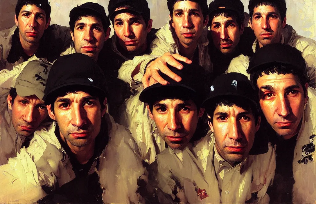 Prompt: portrait of the beastie boys!!!!!!!!!!!!!!!!!!!!!!!!!!!, detailed face, detailed painting,, epic lighting, by ilya repin, phil hale and kent williams