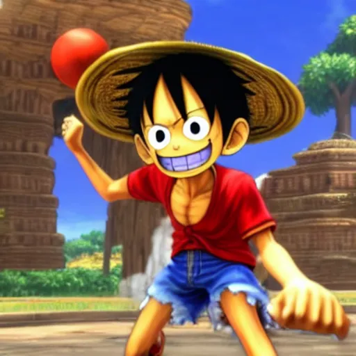 Prompt: monkey d. luffy in super smash bros. ultimate