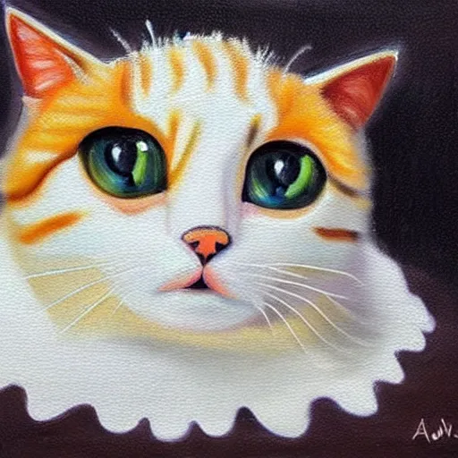 Prompt: a beautiful painting of a cat - muffin