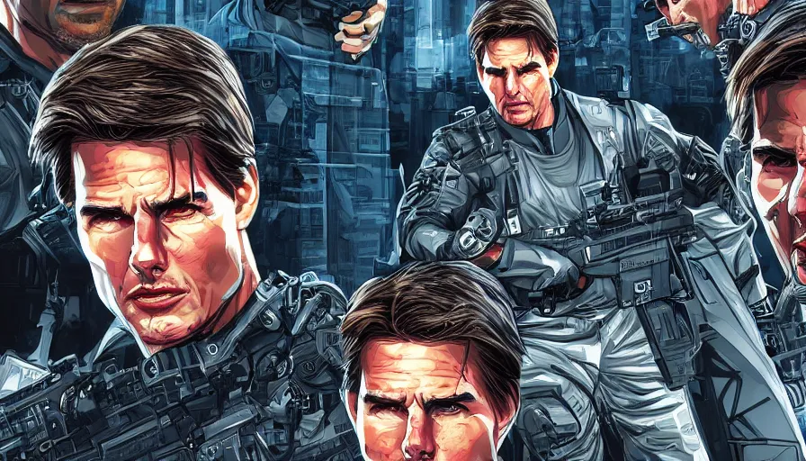 Prompt: Tom Cruise, comics style, hyperdetailed, artstation, cgsociety, 8k