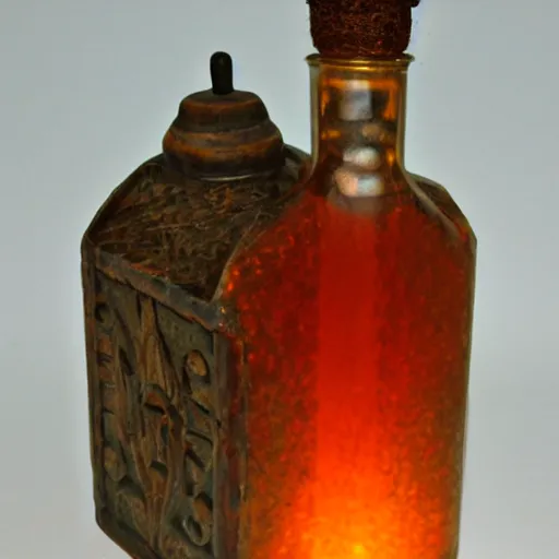 Image similar to potion bottle, full of magical glowing liquid